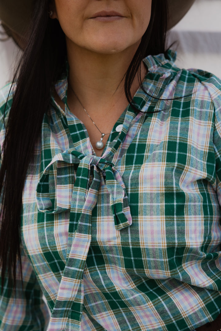 Gabby - Green (pink) Check
