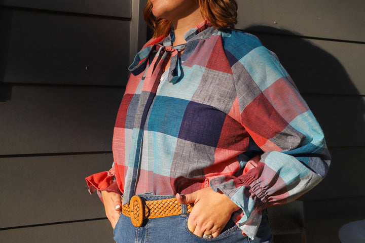 Gabby - Blue & Red Check