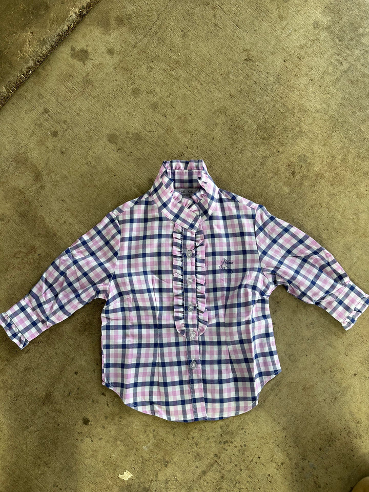 Girls Kirby Shirt - Pink & Purple Check