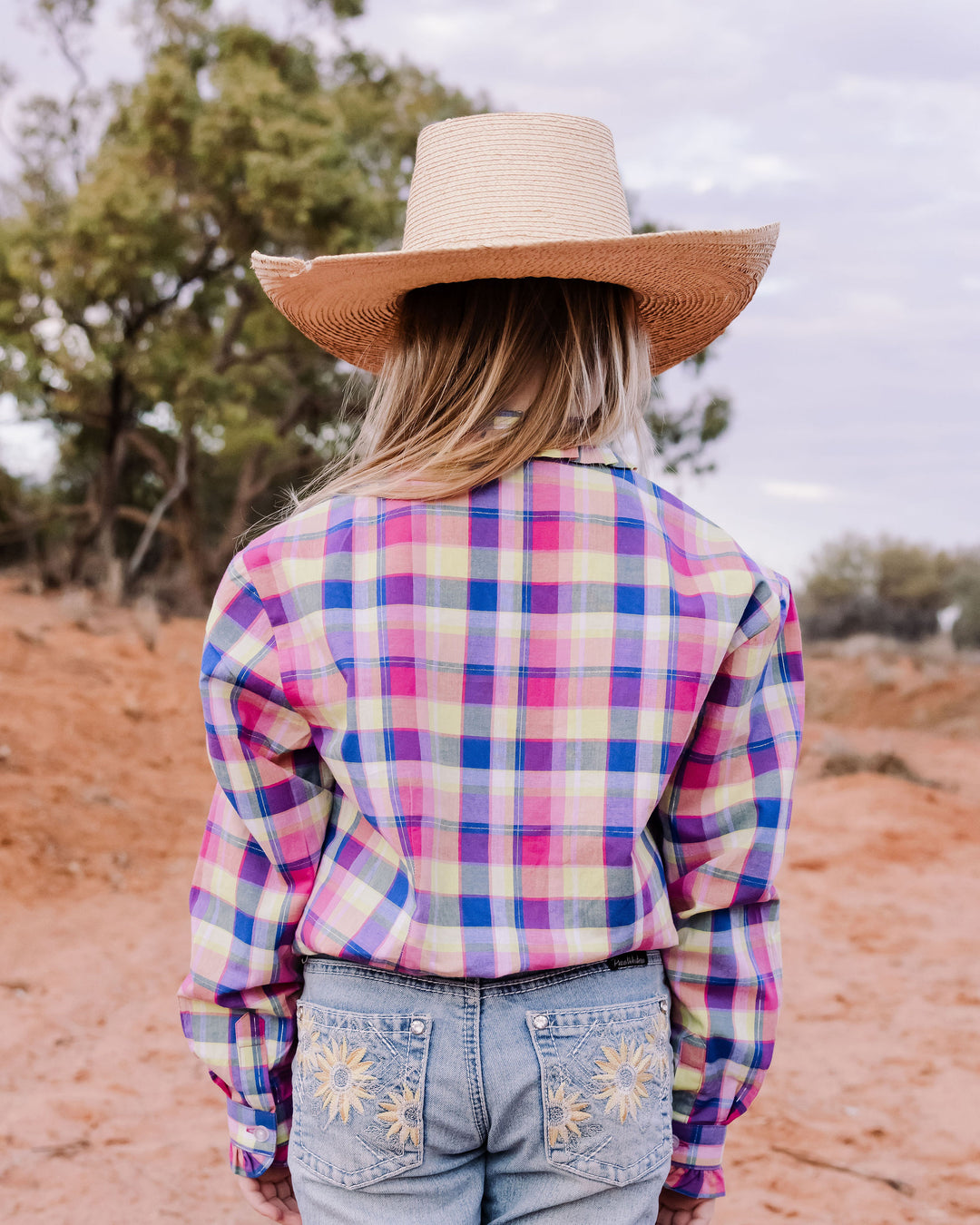 Girls Kirby Shirt - Pink & Blue Check