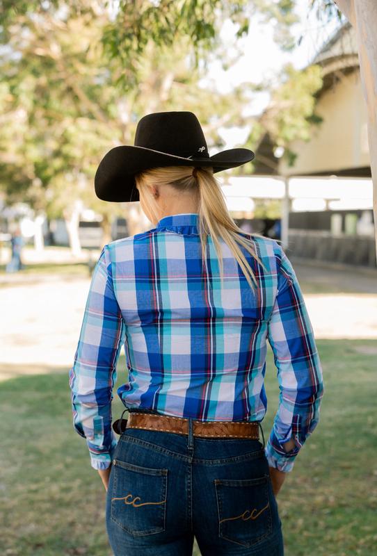 Kirby Shirt - Blue with Red Check