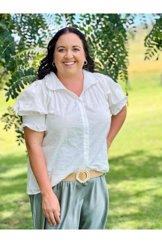Women's Short Sleeve Shirt - White