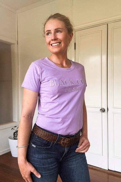 Ladies Embroidered T-Shirt - Lilac