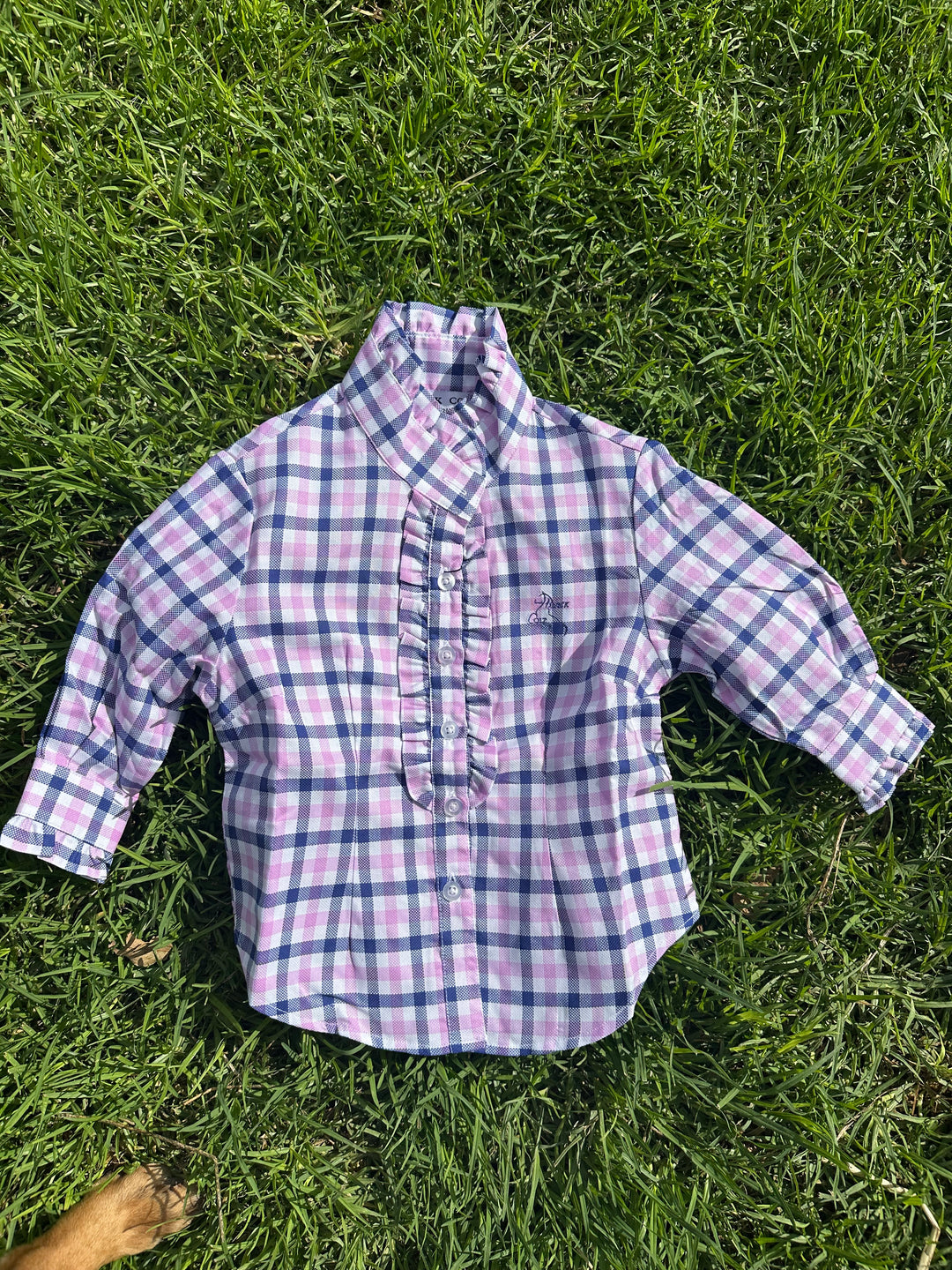 Girls Kirby Shirt - Pink & Purple Check