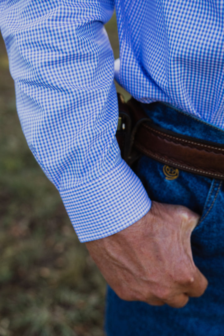 Mens Long Sleeve - Purple & Blue Check
