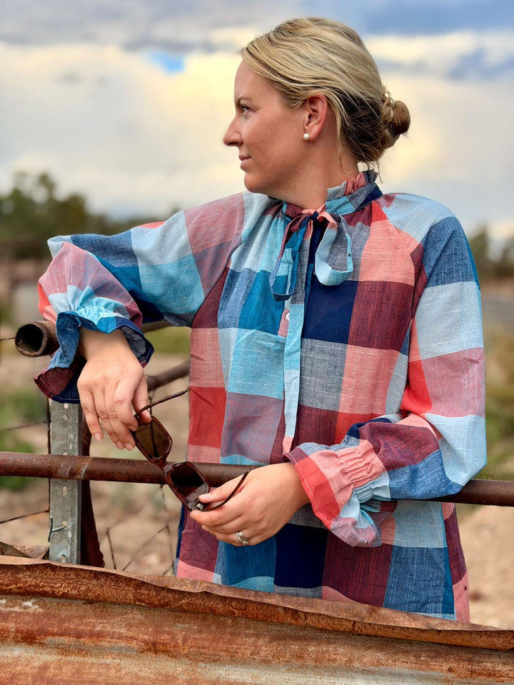 Gabby Dress - Blue Check