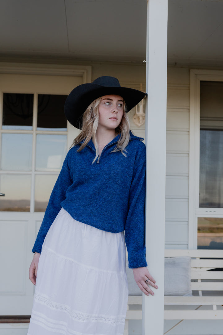 Ladies Navy Knit Jumper