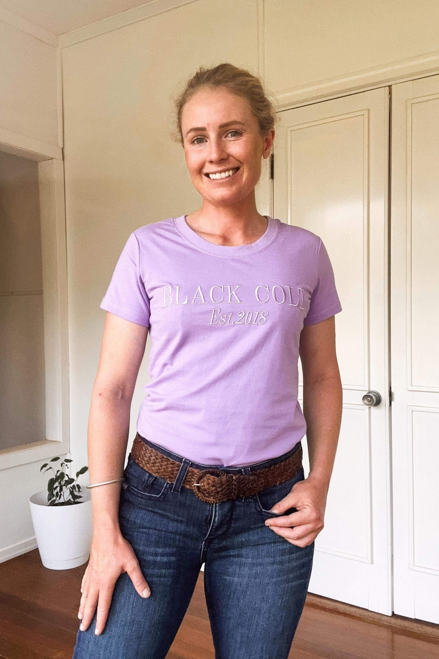 Ladies Embroidered T-Shirt - Lilac