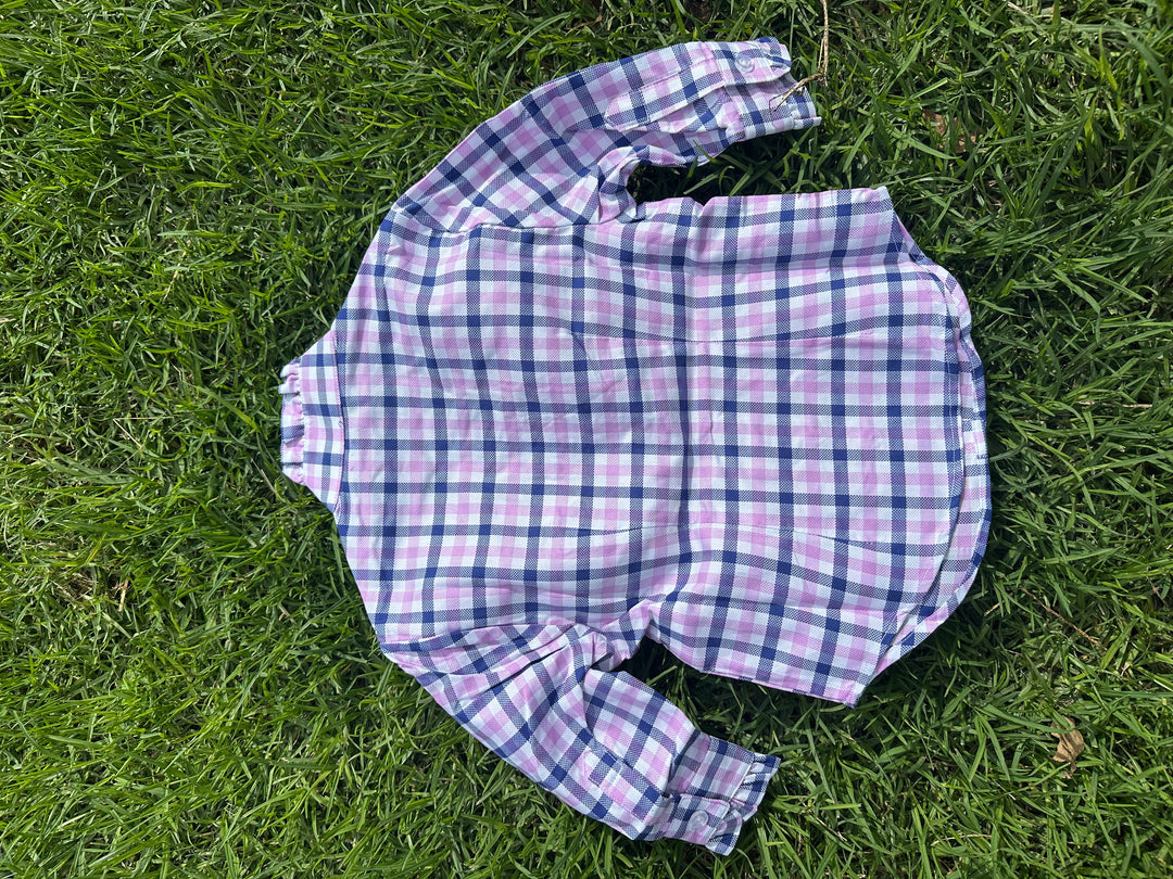 Girls Kirby Shirt - Pink & Purple Check