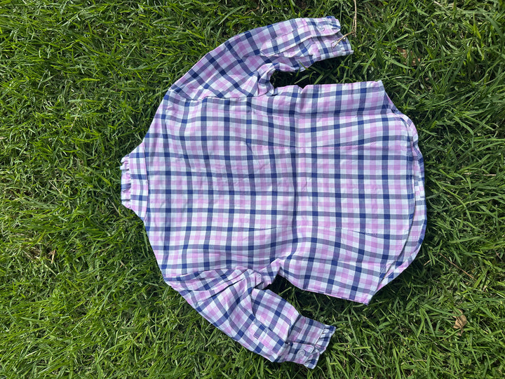 Girls Kirby Shirt - Pink & Purple Check