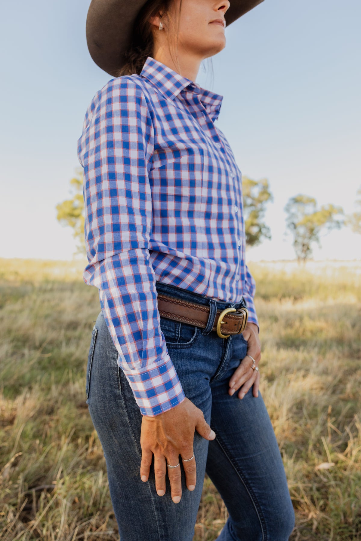 Jane Shirt - Blue & Orange