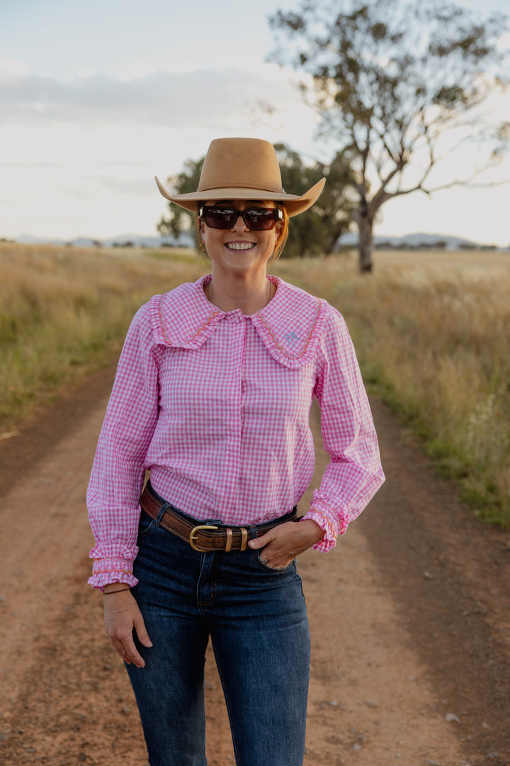 Clementine Long Sleeve Shirt - Pink Check