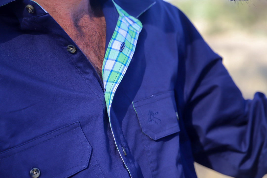 Mens Long Sleeve Workshirt - Navy