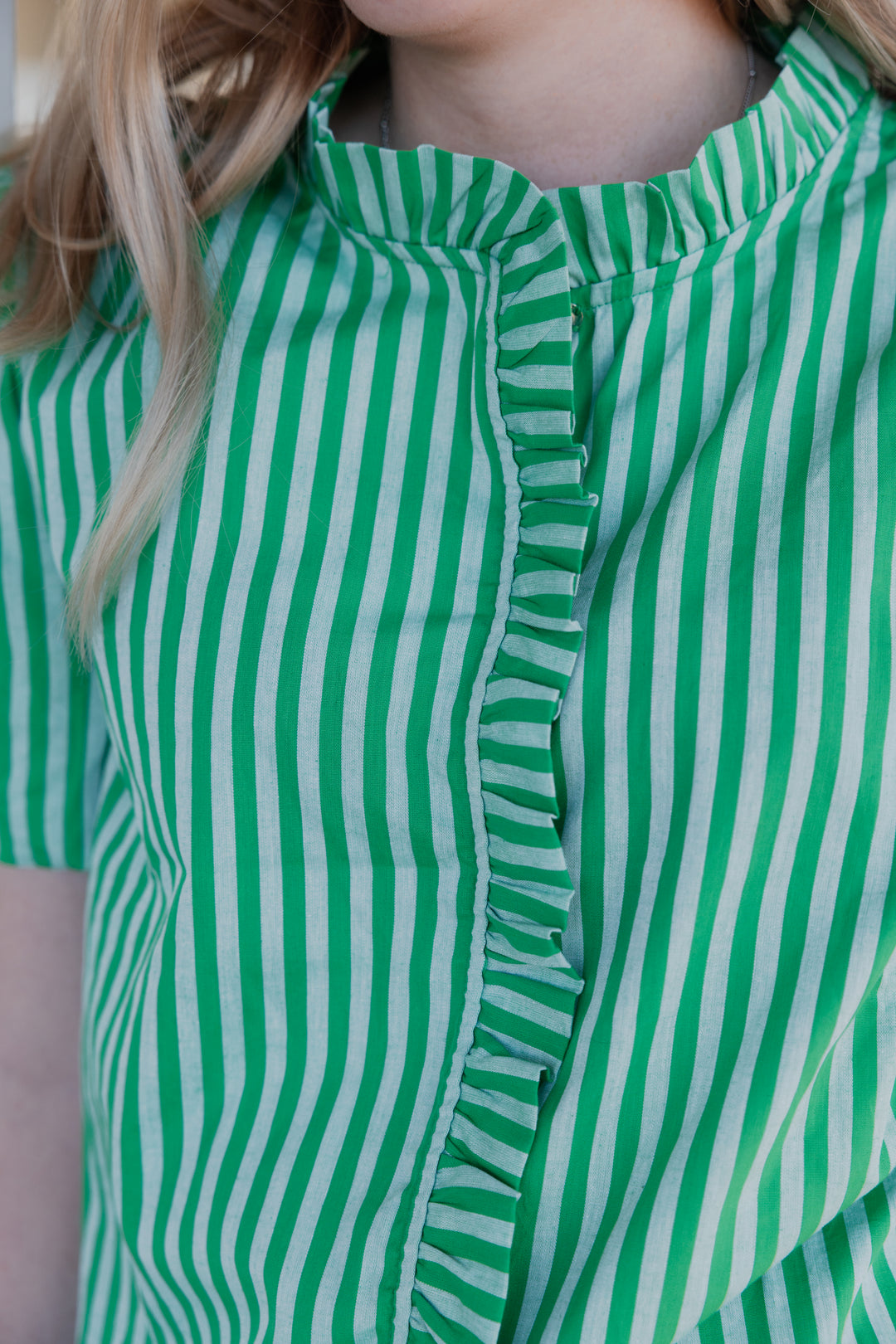 Laura Shirt - Green Stripe
