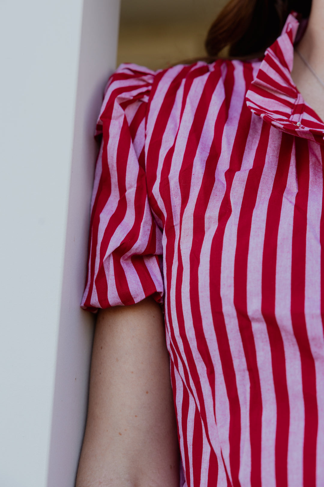 Laura Shirt - Pink & Red Stripe  - PRE ORDER NOW AVAILABLE