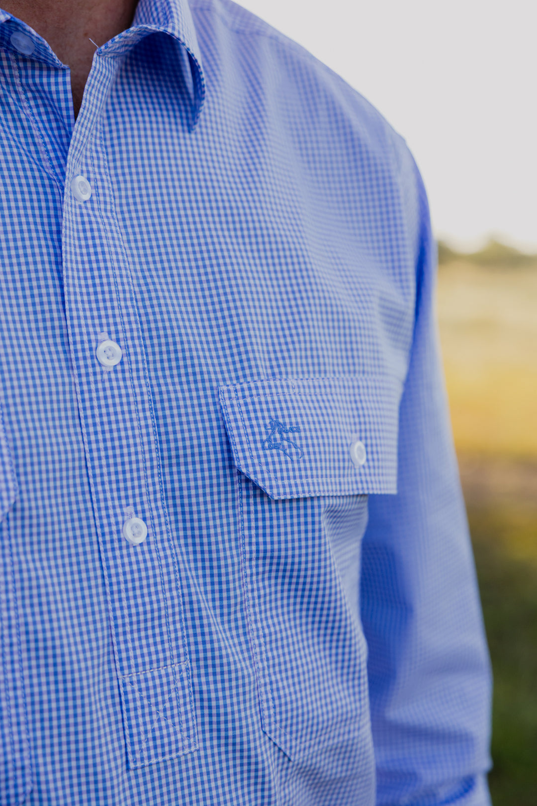 Mens Long Sleeve - Purple & Blue Check