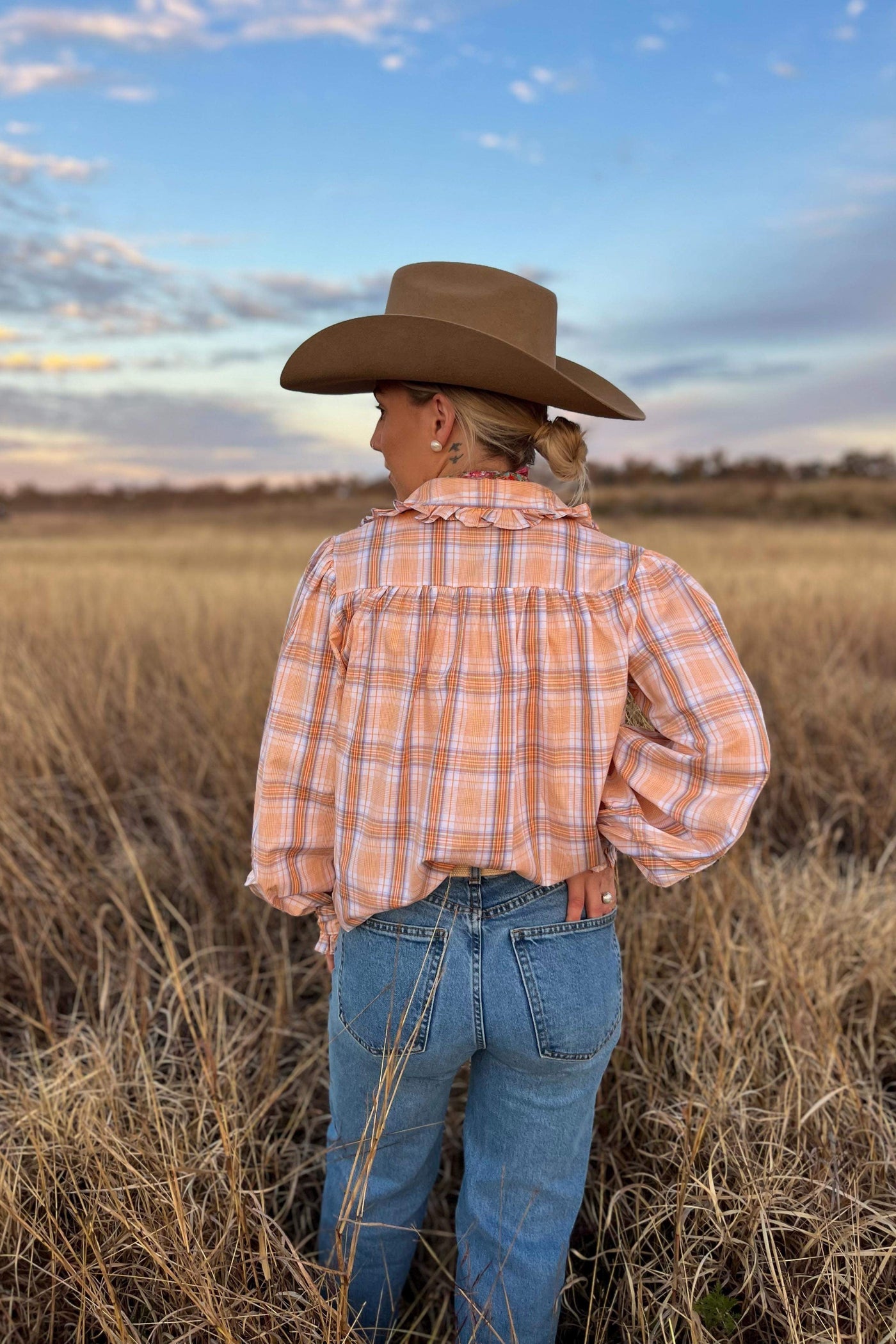 Frankie Shirt - Orange Plaid