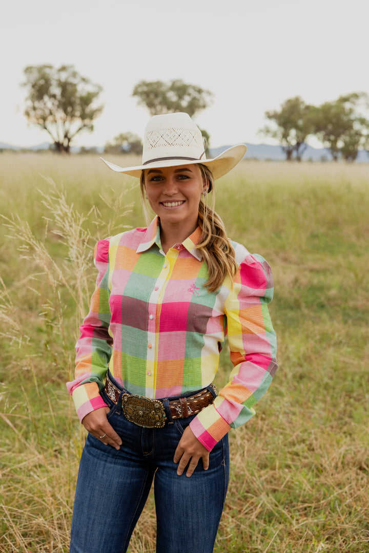 Maggie - Pink & Yellow Check