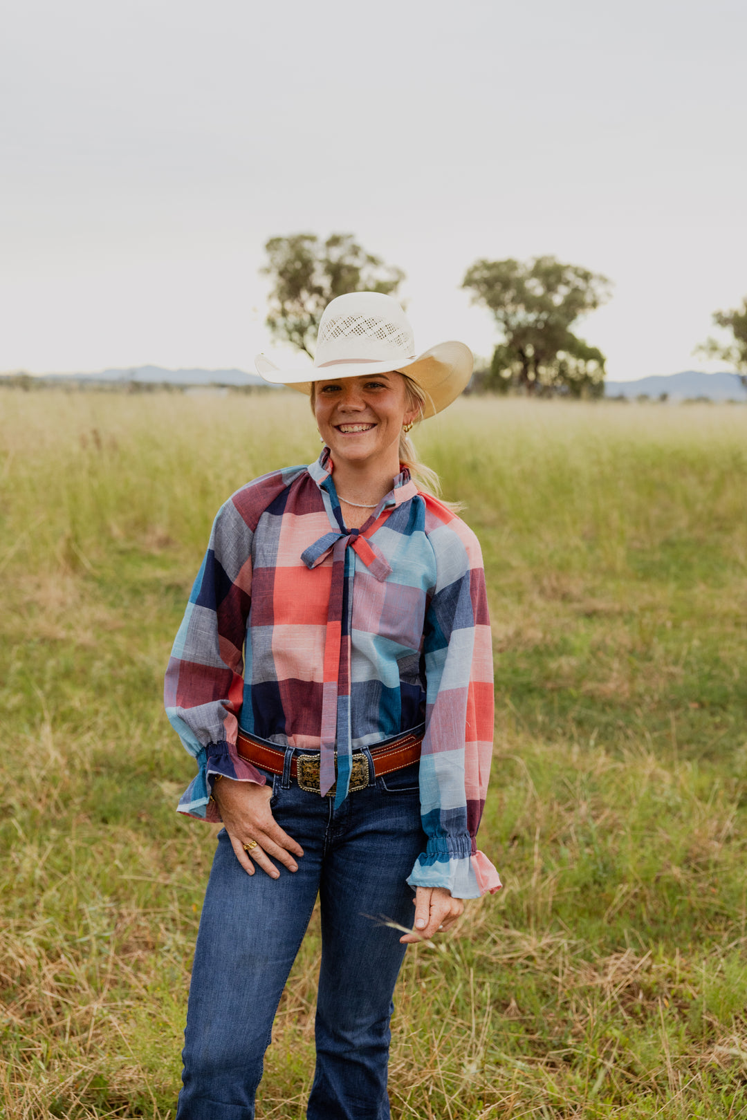 Gabby - Blue & Red Check