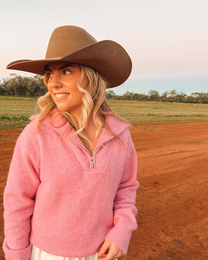 Ladies Pink Knit Jumper