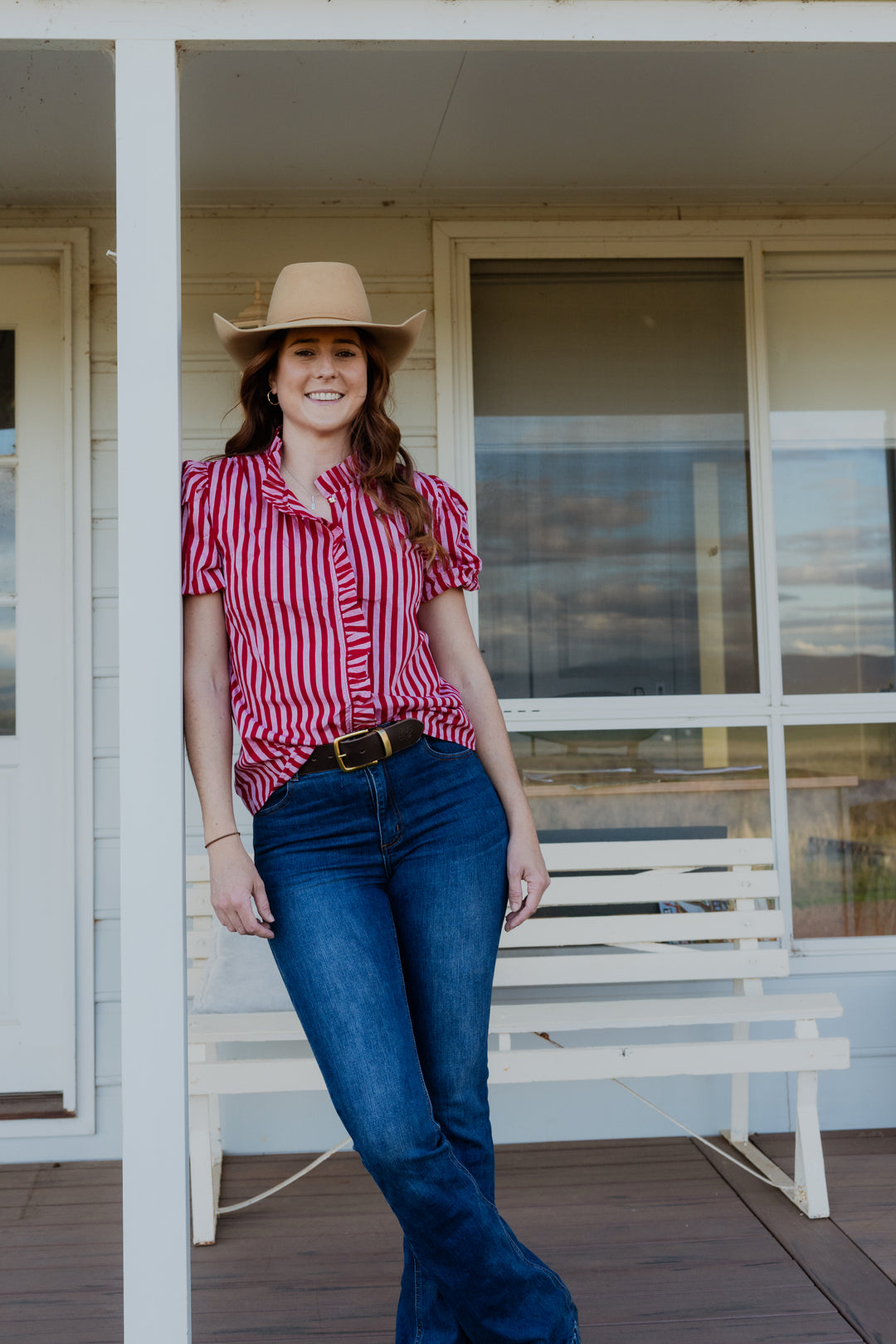 Laura Shirt - Pink & Red Stripe  - PRE ORDER NOW AVAILABLE