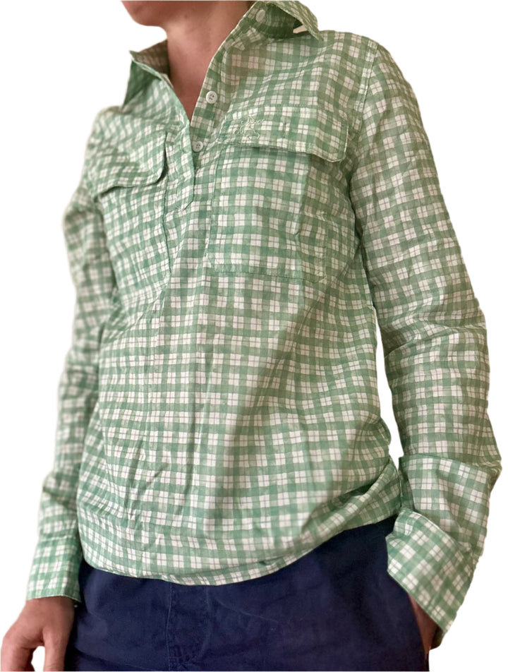 Premium Women's Work Shirt - Green Plaid