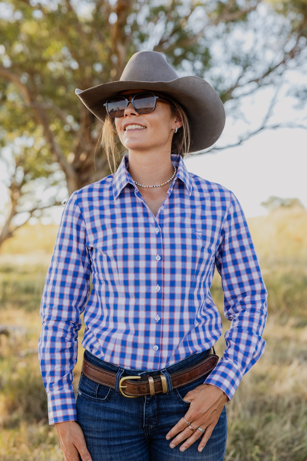 Jane Shirt - Blue & Orange