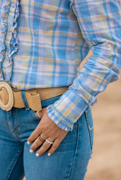 Sara Shirt - Blue & Yellow check