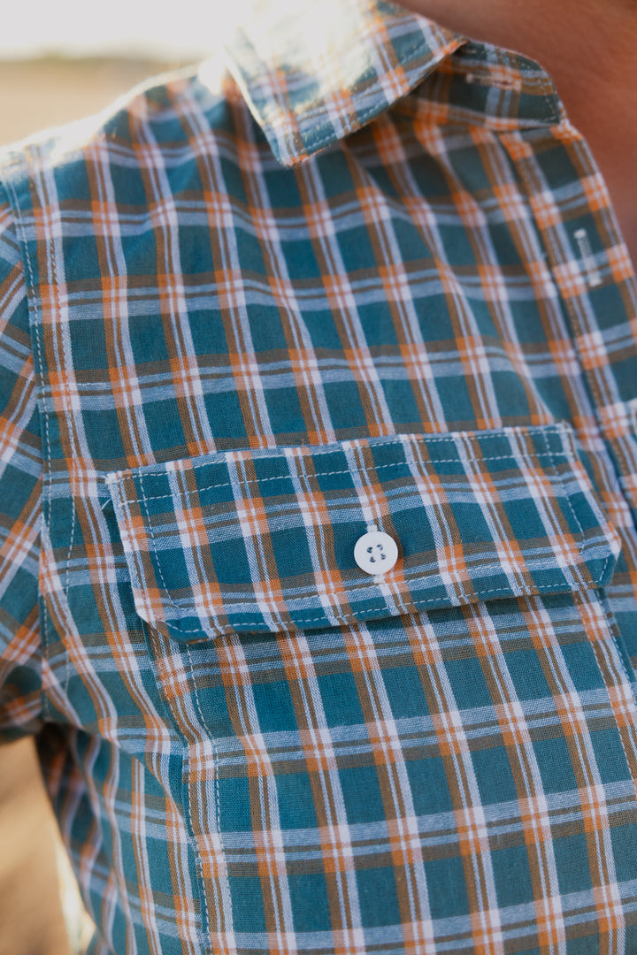 Work Shirt - Green & Orange Check