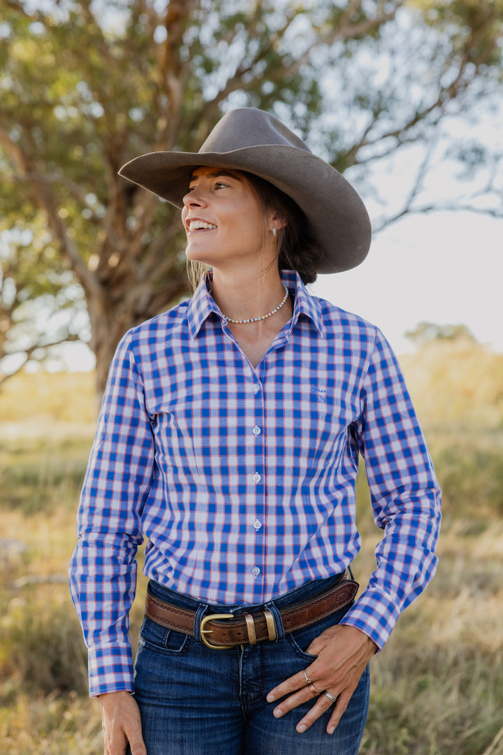 Jane Shirt - Blue & Orange