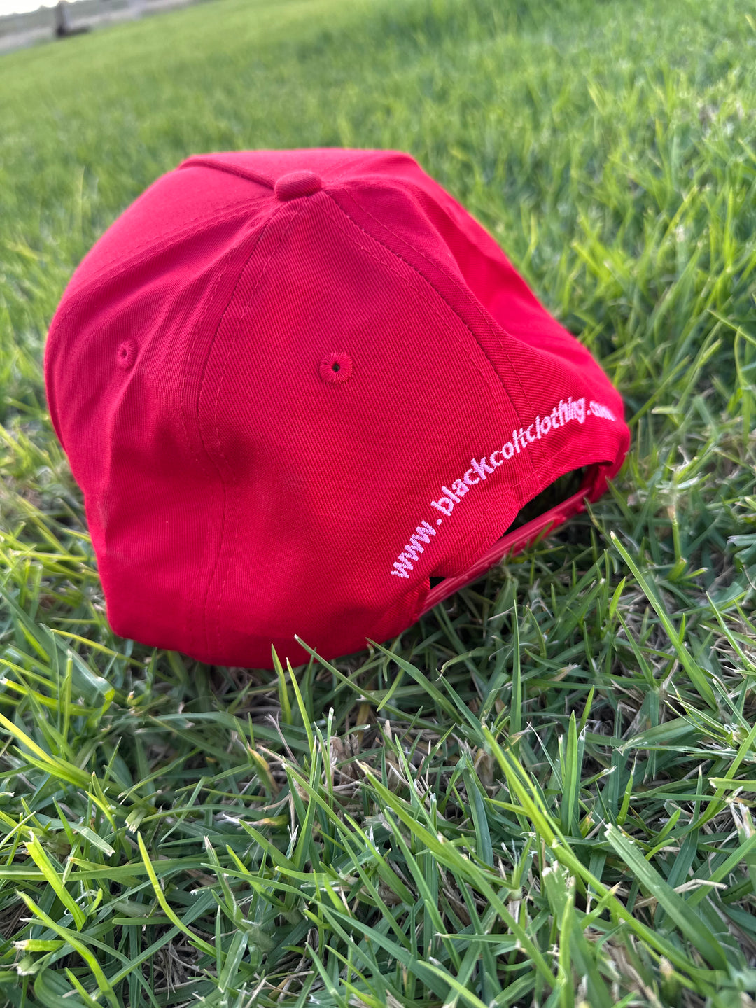 Red American style trucker cap
