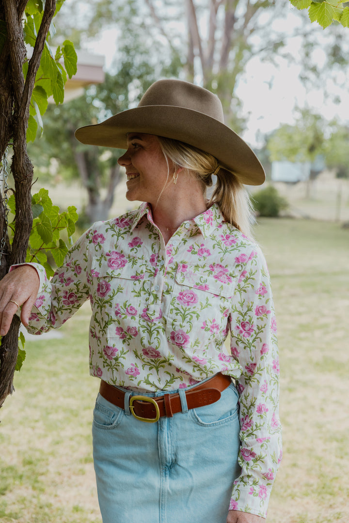Work Shirt - Pink Floral