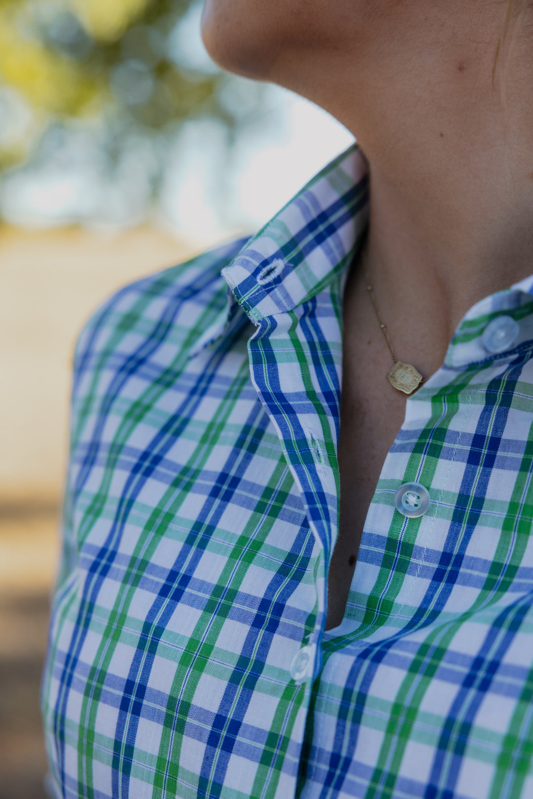 Jane Shirt - Blue & Green