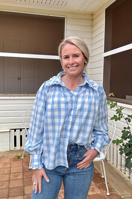 Frankie Shirt - Blue Gingham