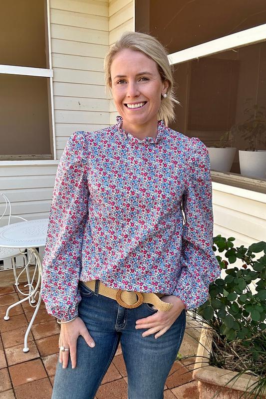 Brooke - Blue Floral - Size 16 Only