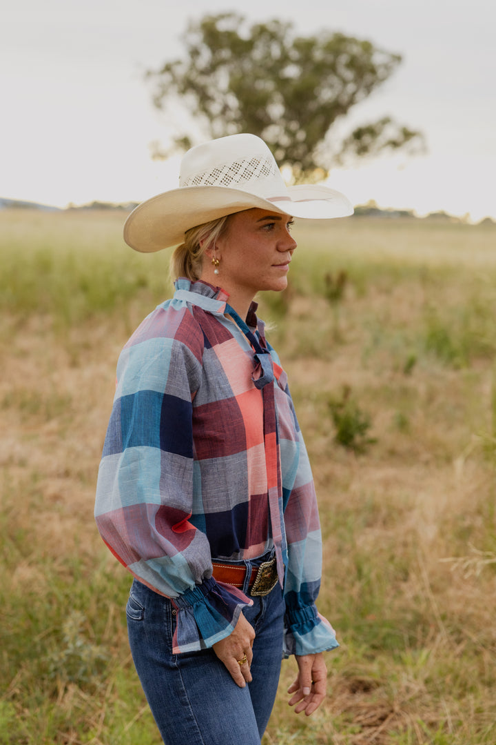 Gabby - Blue & Red Check