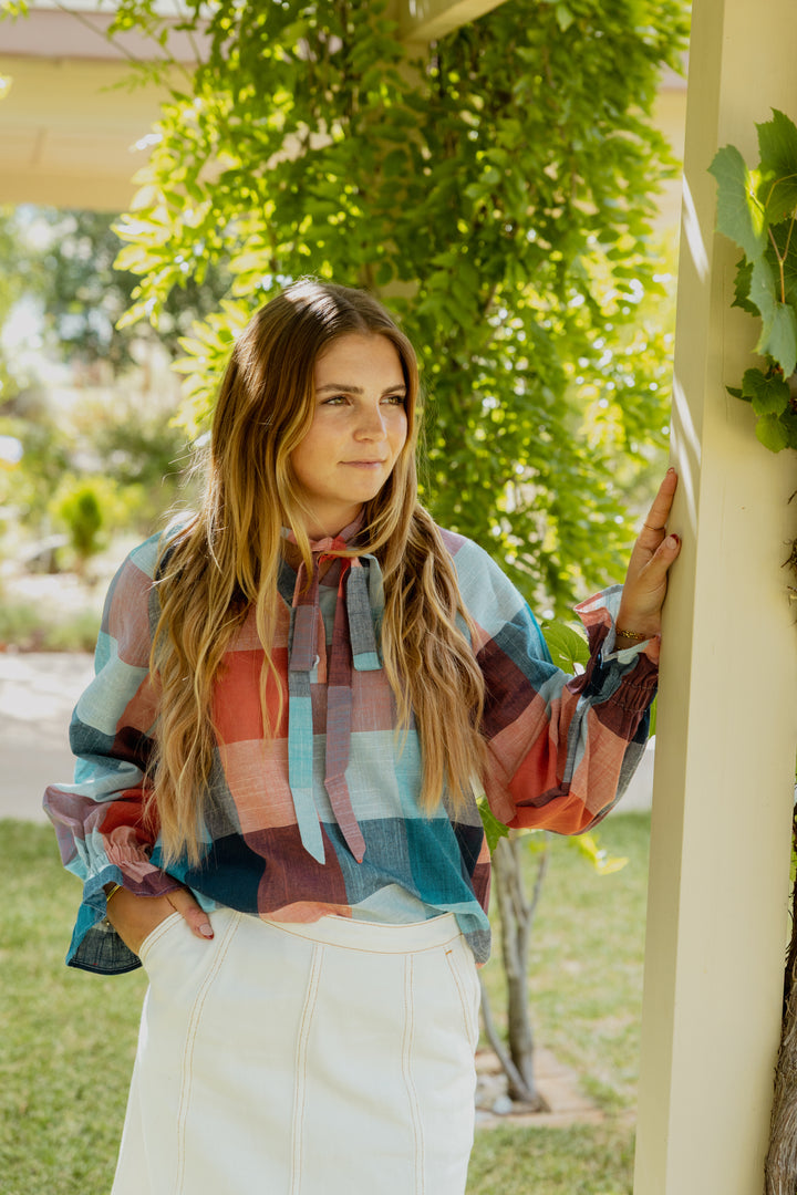 Gabby - Blue & Red Check