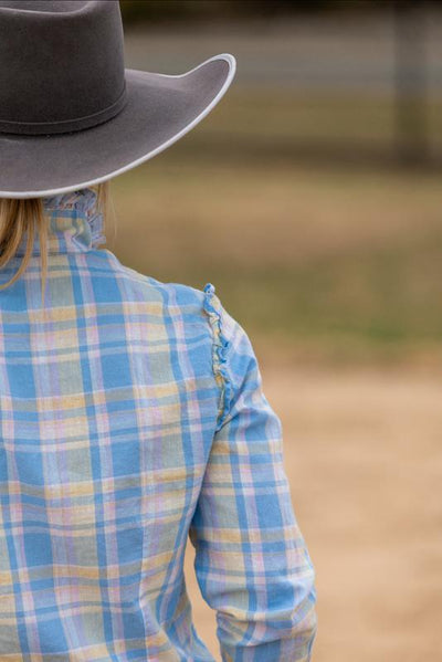 Sara Shirt - Blue & Yellow check