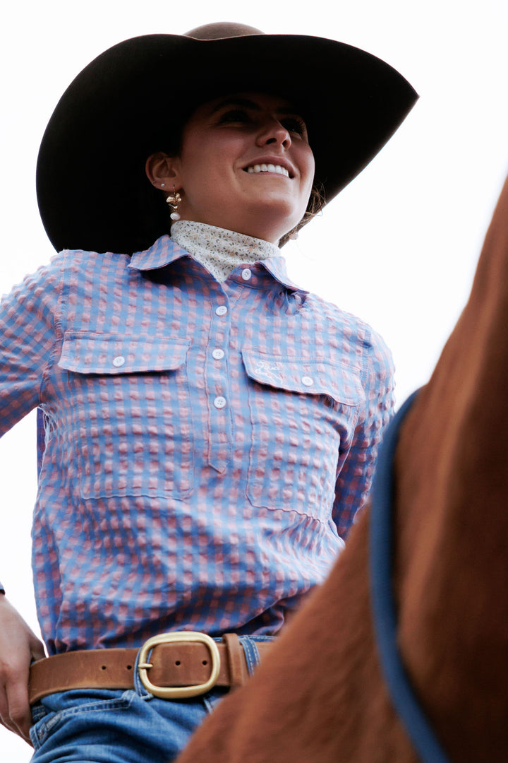 Work Shirt - Pink & Blue Check