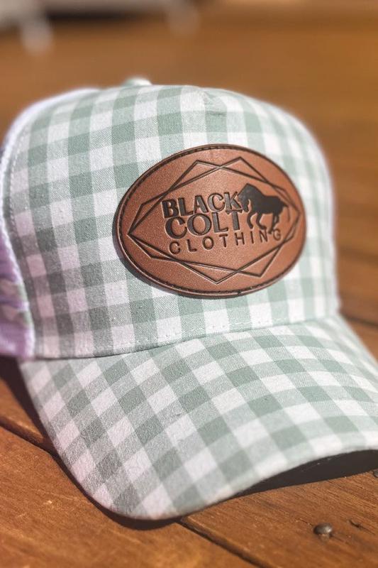 Cap - Green Gingham