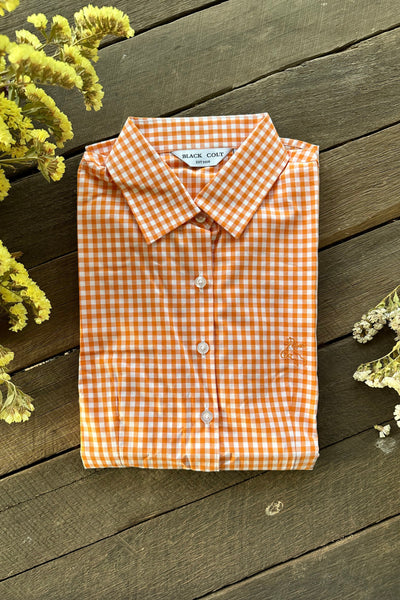 Jane Shirt - Orange Check