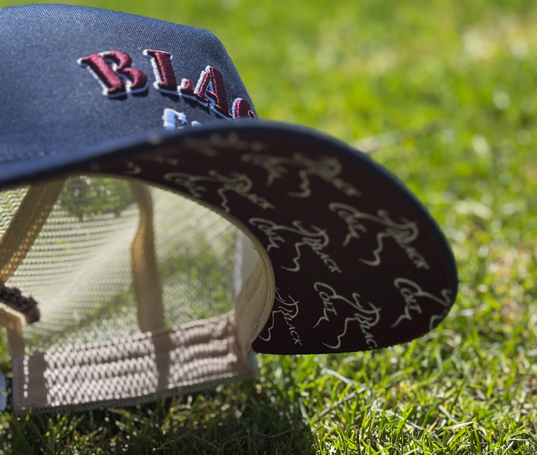 Navy & Maroon - American style Trucker Cap