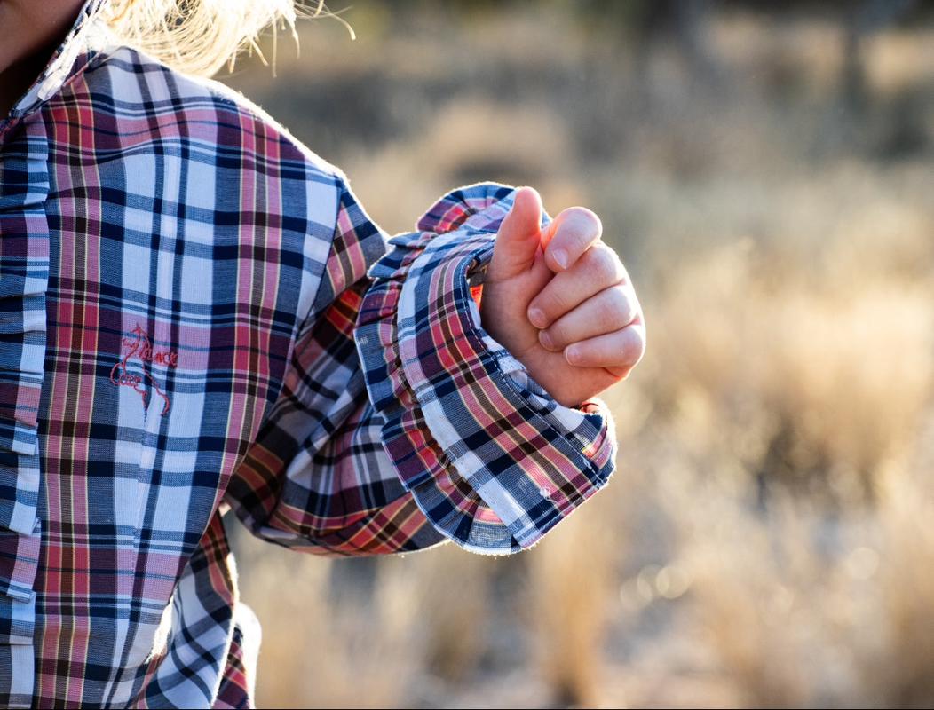 Girls Kirby Shirt - Red & Navy Check