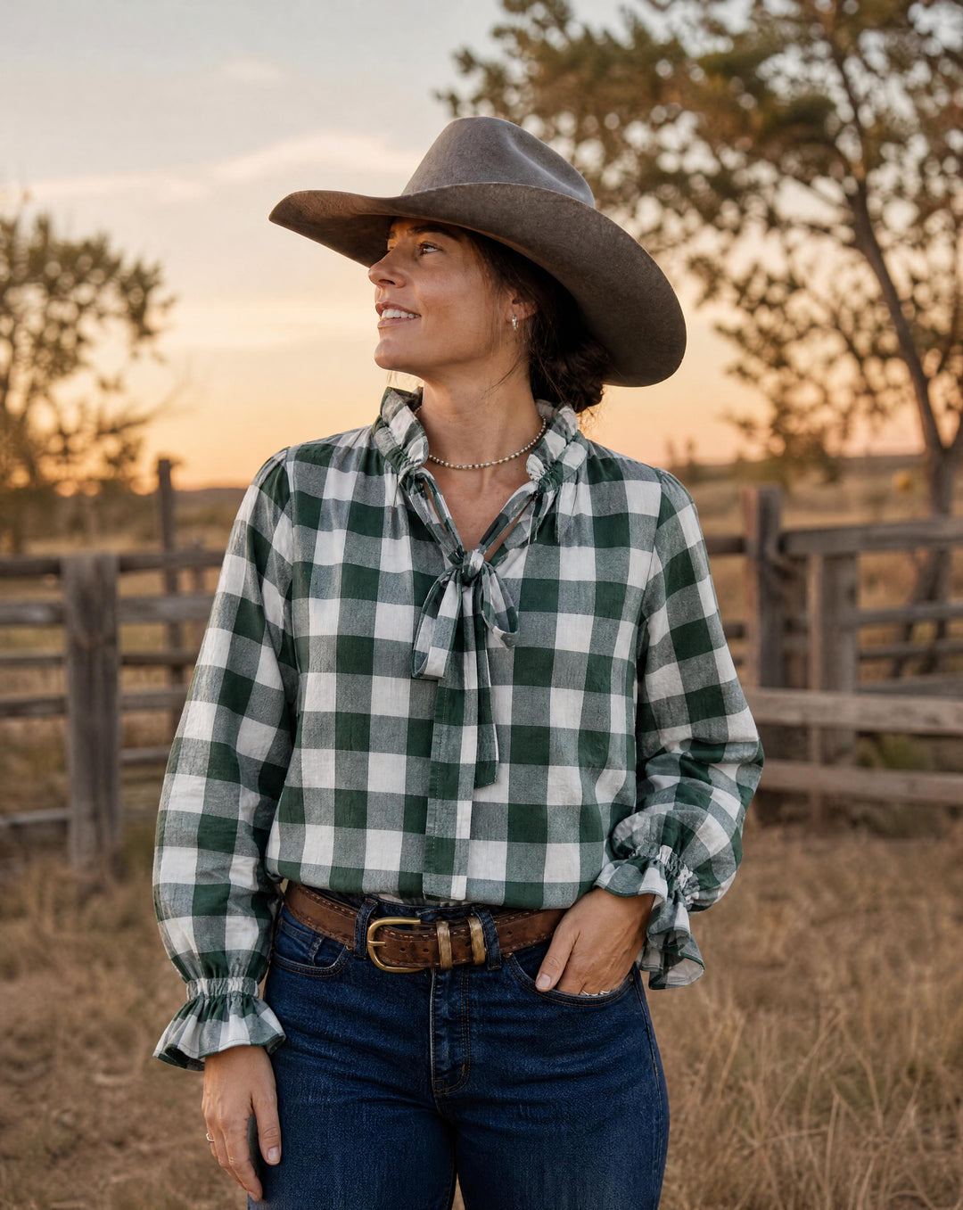 Gabby - Khaki Check