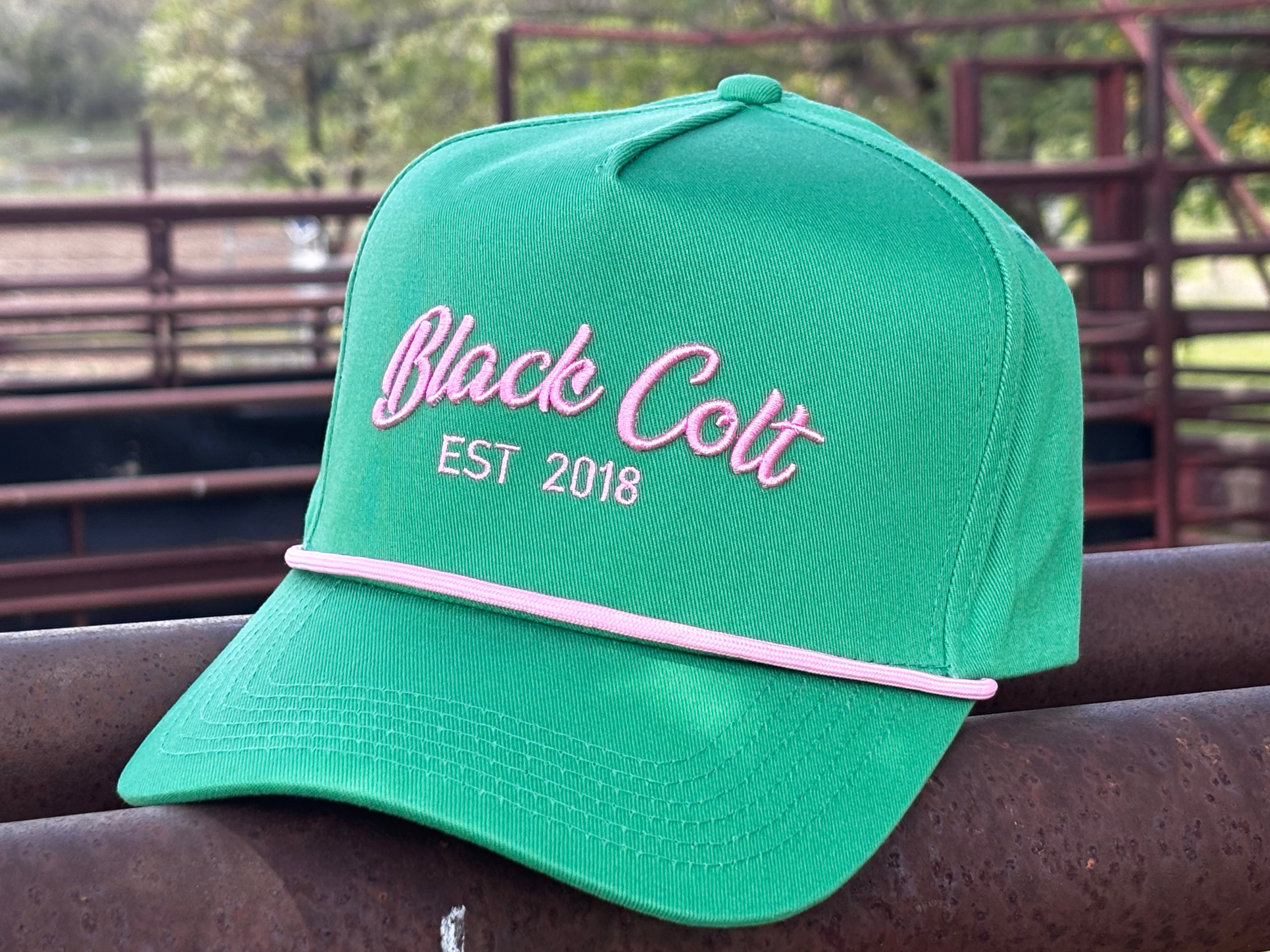 American Style Trucker Cap - Green & Hot Pink