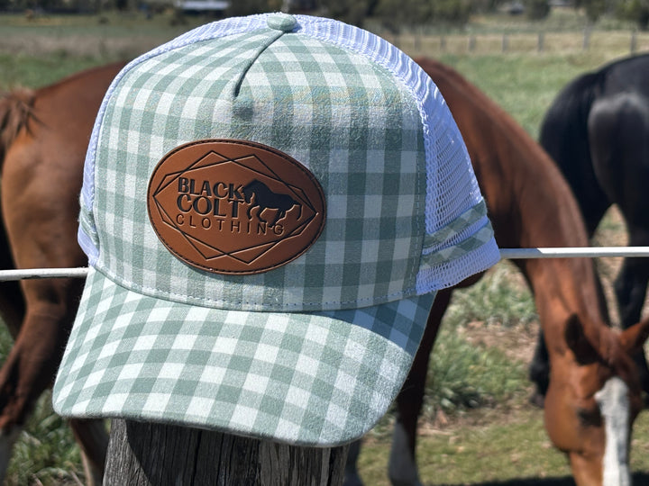Cap - Green Gingham