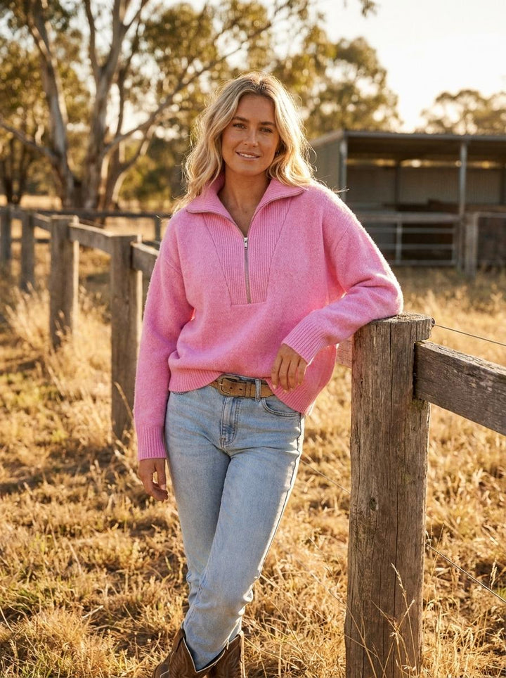 Ladies Pink Knit Jumper