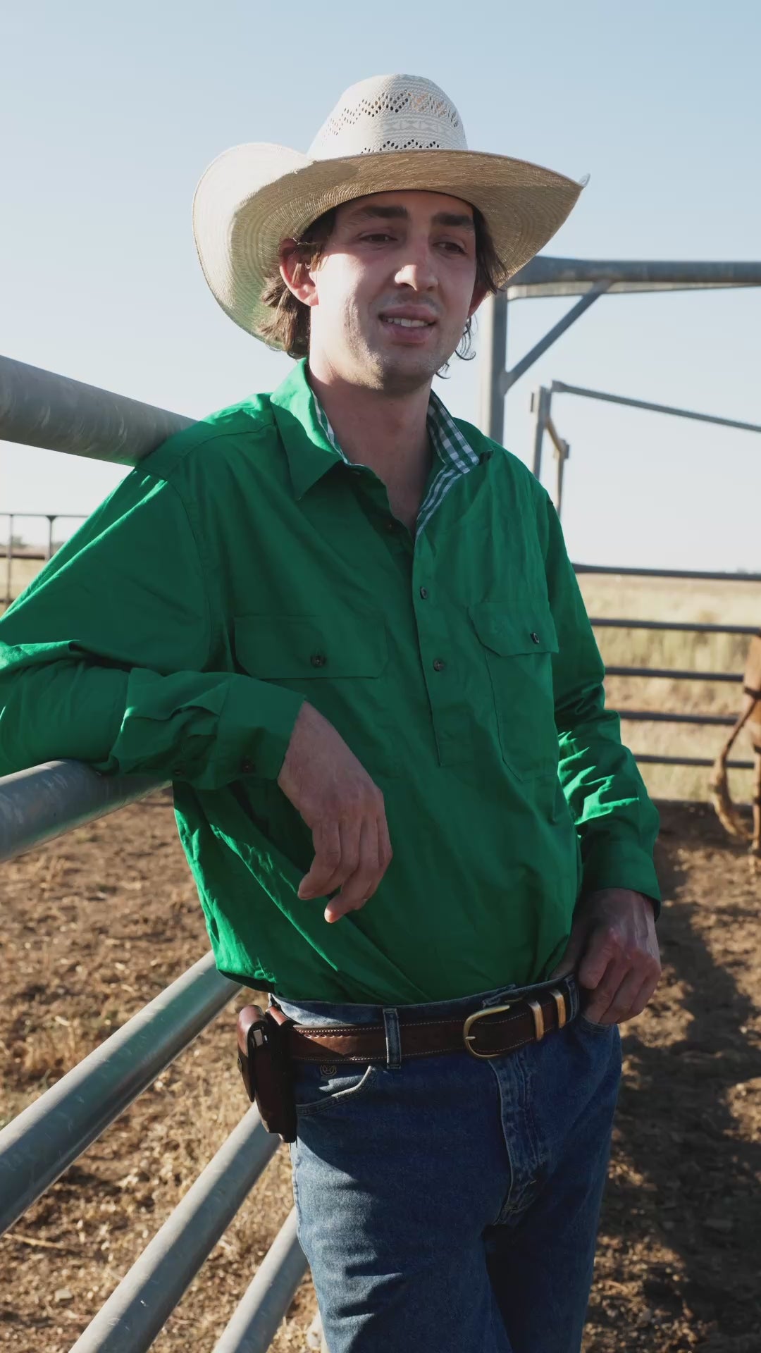Mens Long Sleeve Workshirt - Green