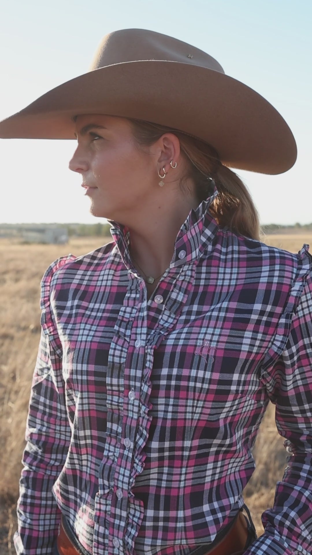 Sara Shirt - Pink & Navy Check