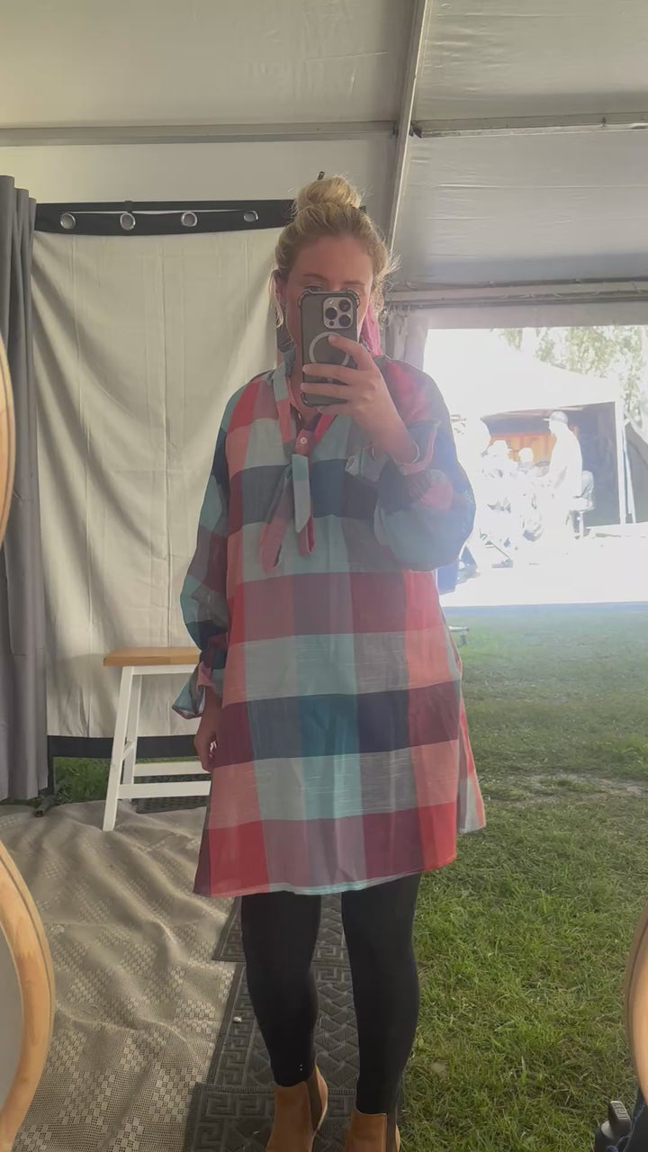 Gabby Dress - Blue Check